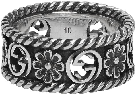 Gucci Bague Interlocking G En Argent Sterling .